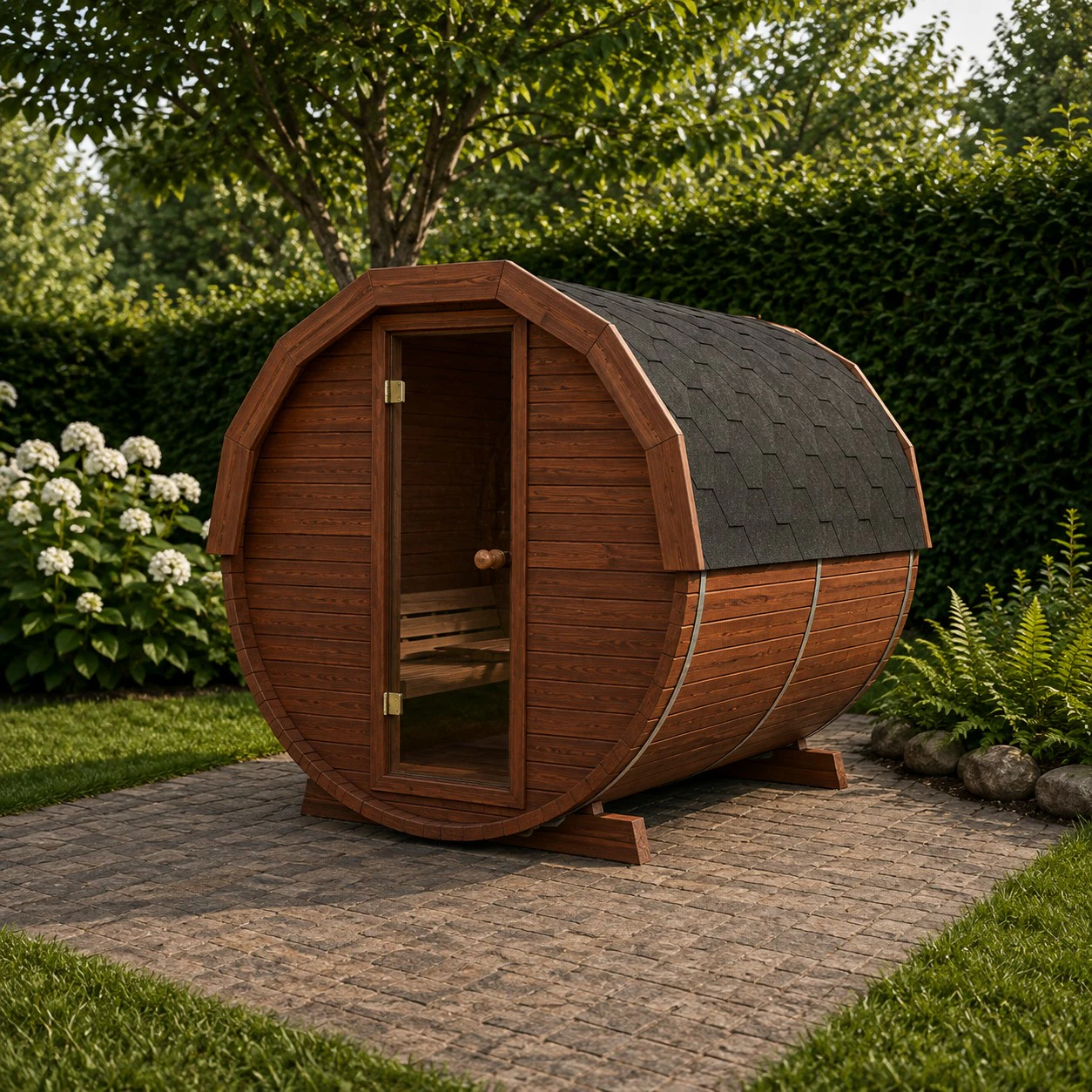 Sauna ogrodowa beczka 250 cm