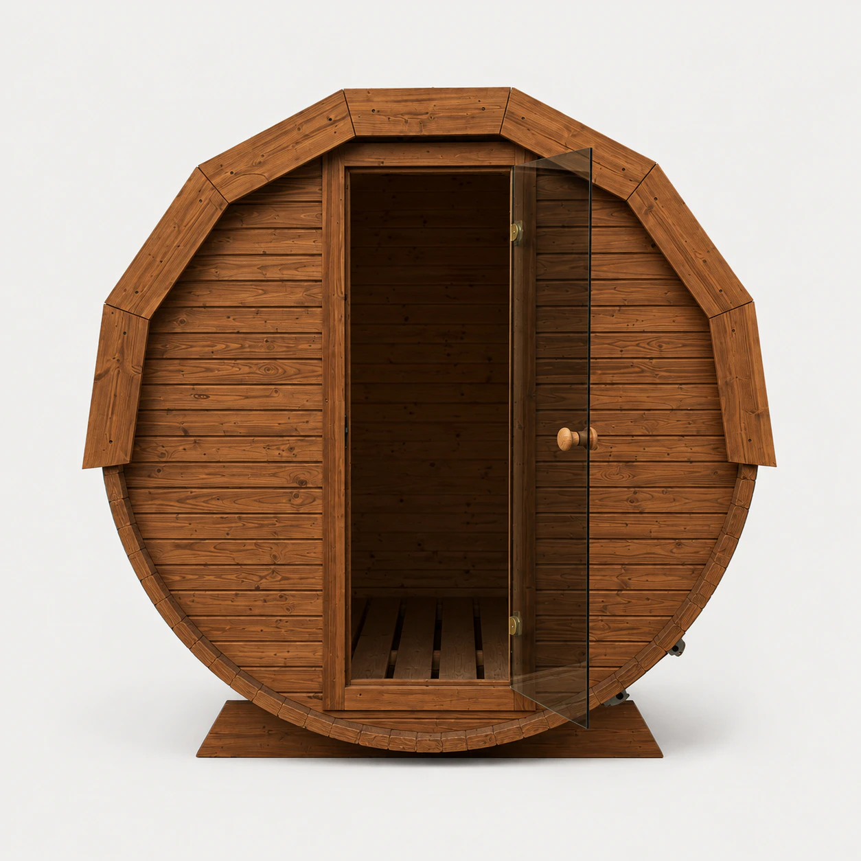 Sauna beczka 200, widok z boku