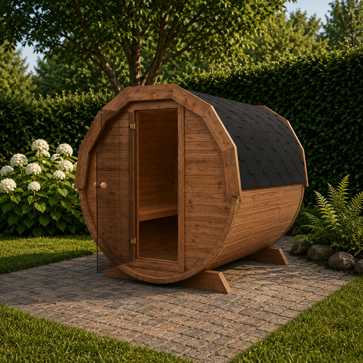 Sauna ogrodowa beczka
