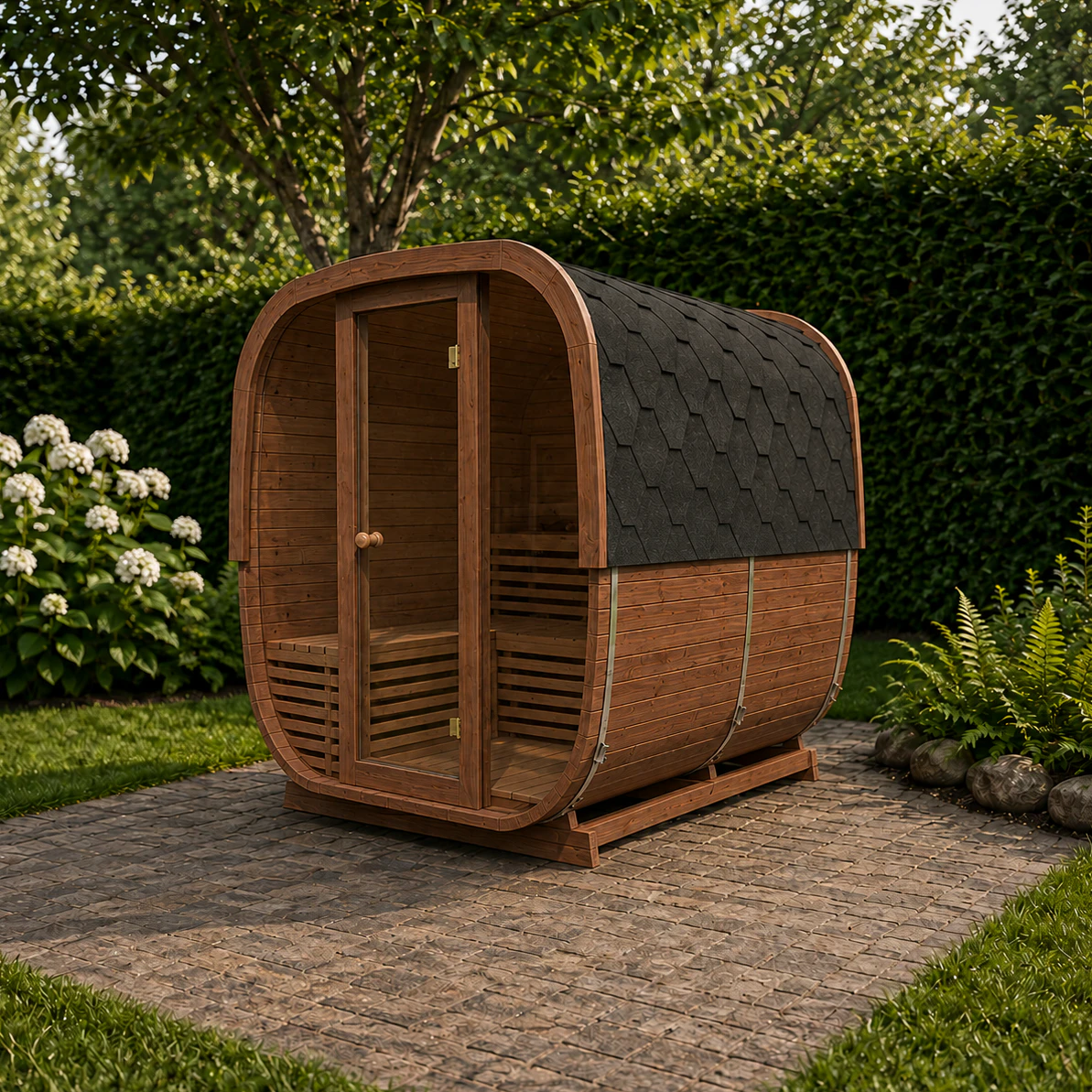 Nowoczesna sauna ogrodowa